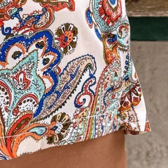 Boho Paisley Floral Print Twist Detail Mini Skort - Picture 3 of 3